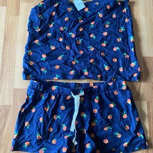 J Crew orange print PJ set